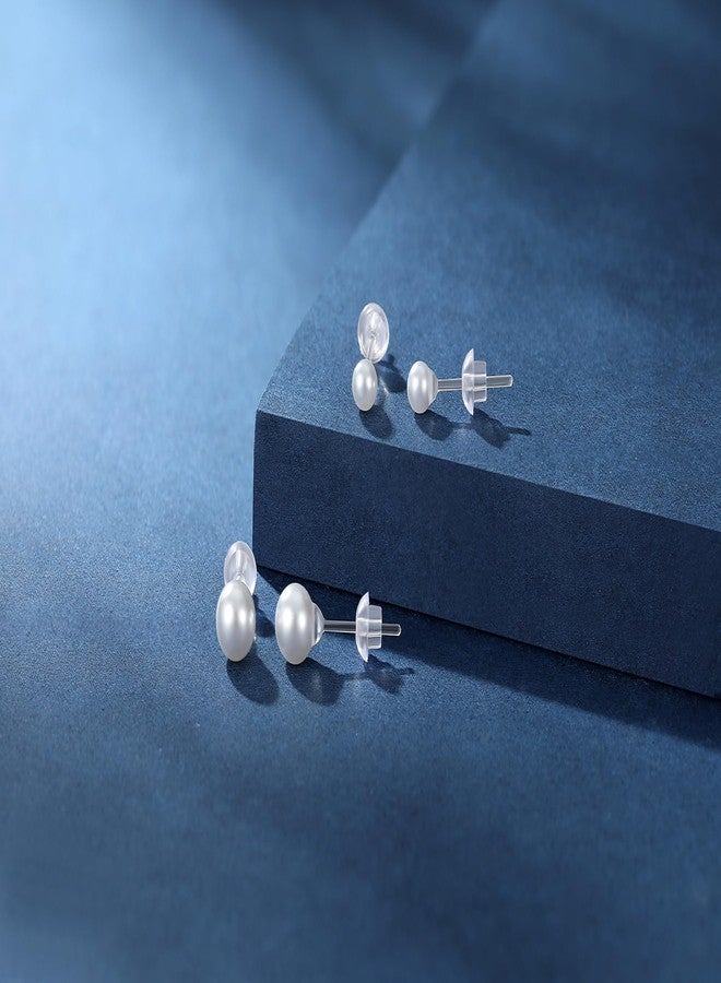 KMEOSCH 2 Pairs Plastic Post Pearl Earrings for Sensitive Ears, Adult Earrings with Plastic Studs for Sleep (Nickel-Free Lightweight 4MM & 6MM Simulated Pearl) - Image 3